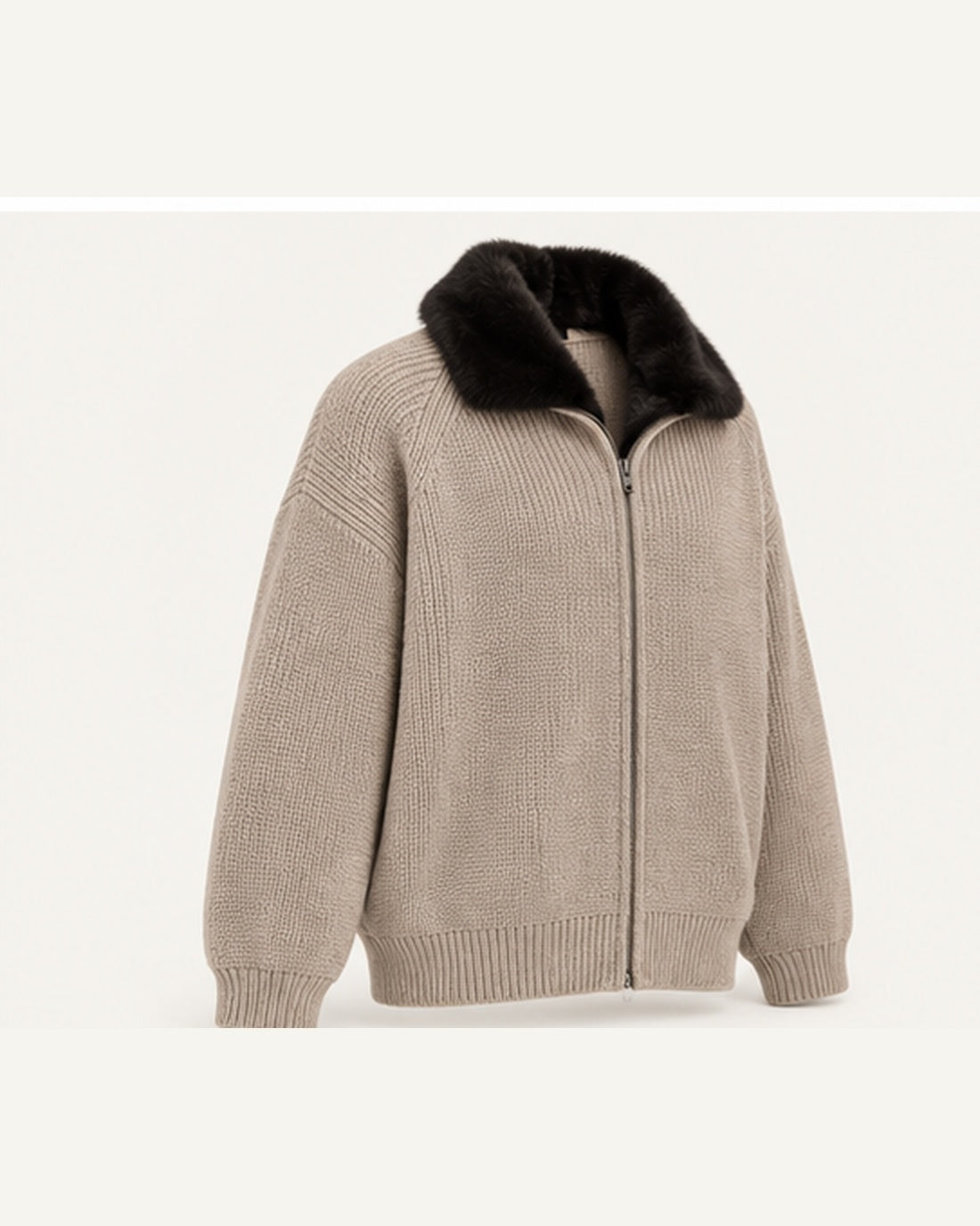 The Engadin Zip Knit — Fur Collar